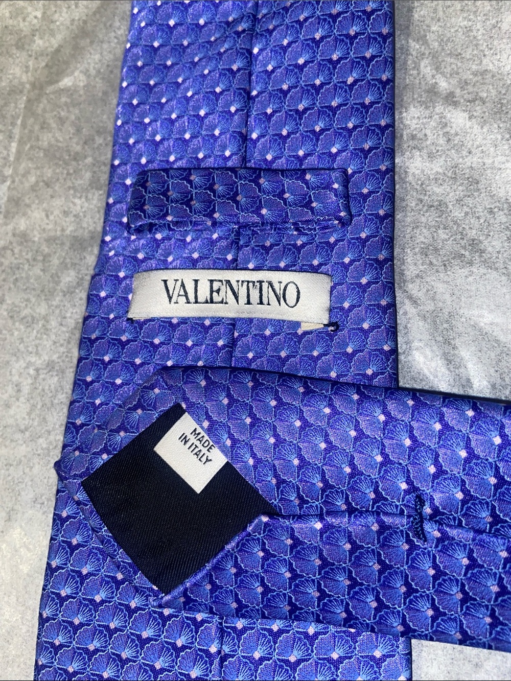 Valentino Textured Geometric Purple Tie